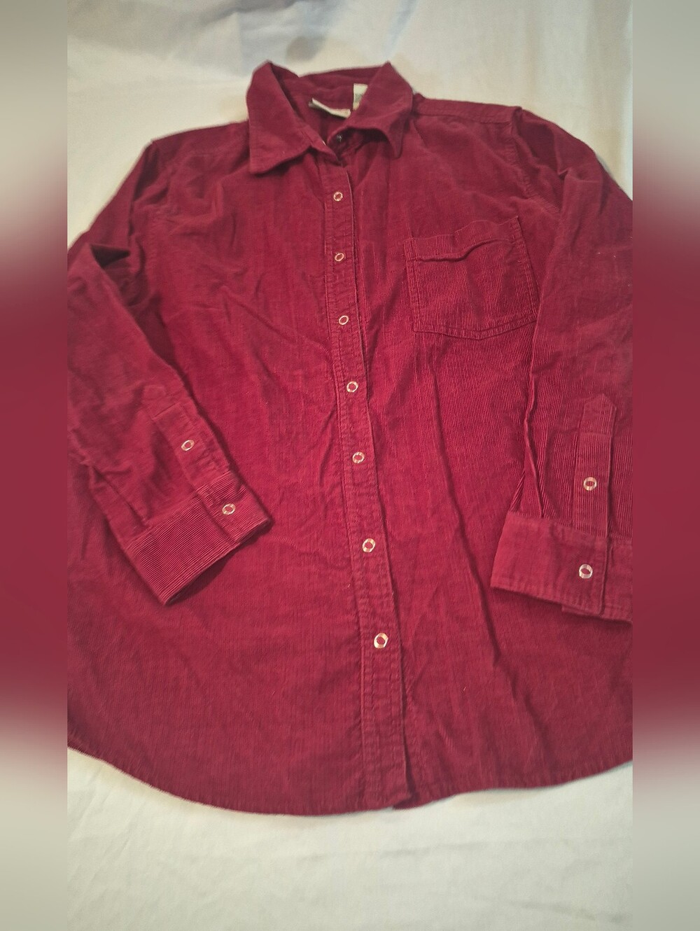 Womens 14W/16W Burgundy Button Down